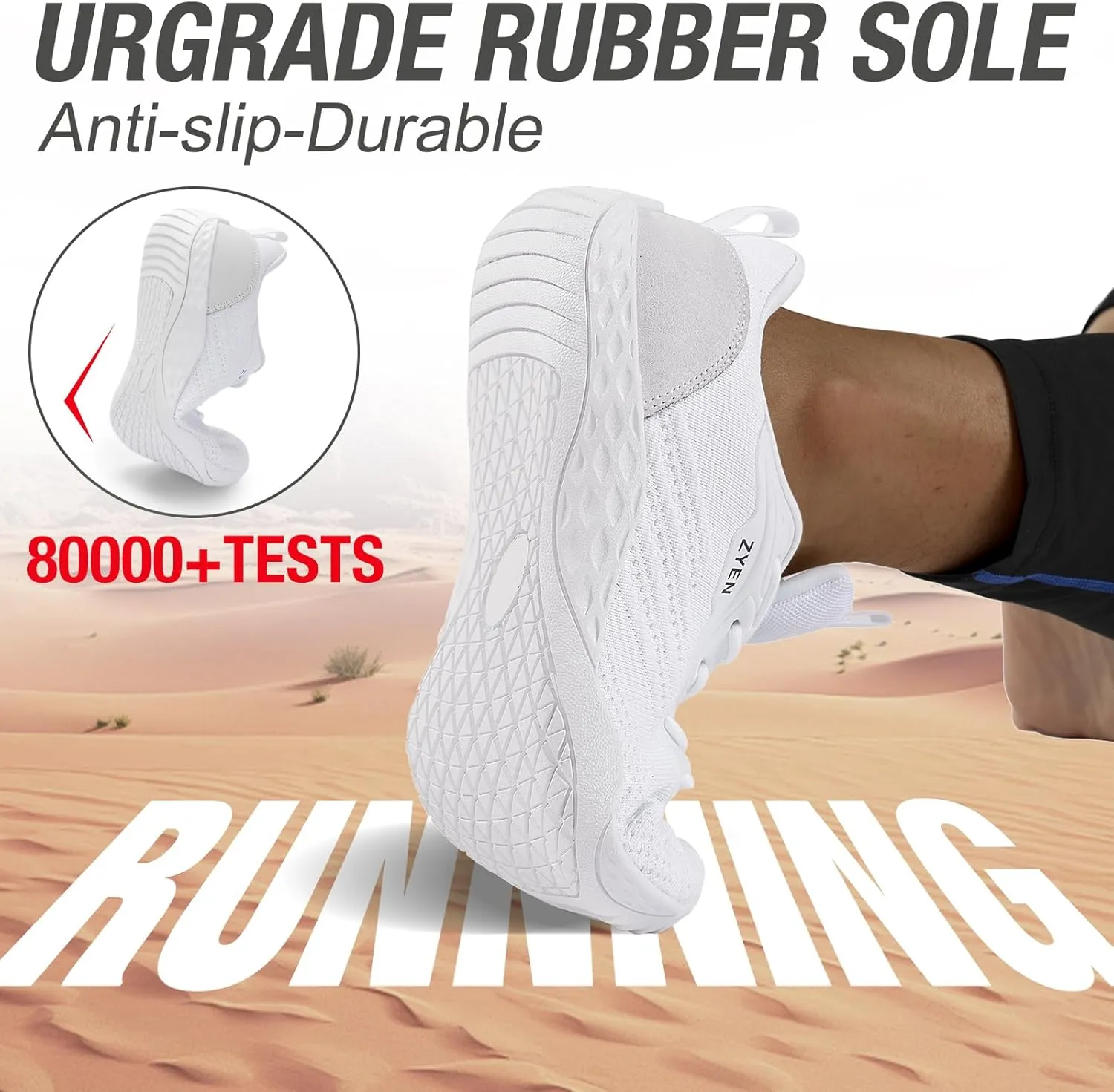 ZYEN Mens Barefoot Shoes Wide Toe Box Trail Running Sneakers Zero Drop Non-Slip Extra Wide Width Walking Shoes Minimalist Wrestling Sneakers Gym Trainer 6.5-13